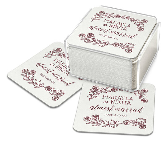 Rose Vines Square Coasters